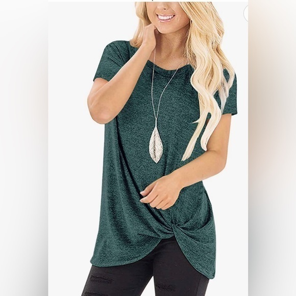 Green Tee Twist Knot, Casual, Christmas, Football,  St. Paddy Sz S & M - Picture 3 of 6